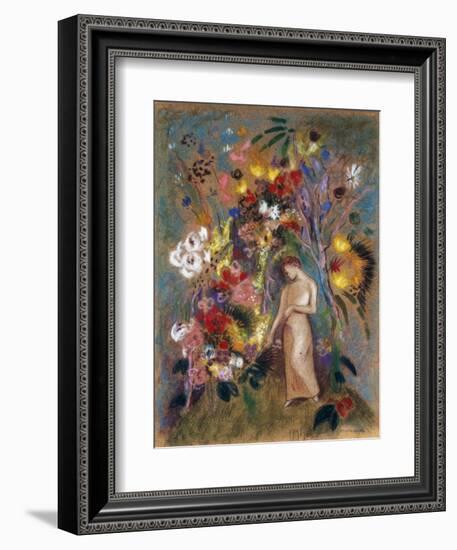 Woman in Flowers, 1904-Odilon Redon-Framed Giclee Print