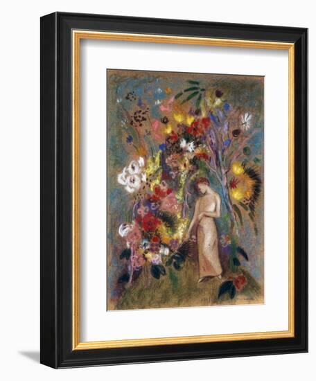 Woman in Flowers, 1904-Odilon Redon-Framed Giclee Print