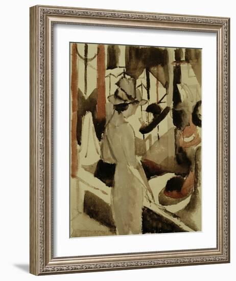 Woman in front of Hat Shop 1914-Auguste Macke-Framed Giclee Print