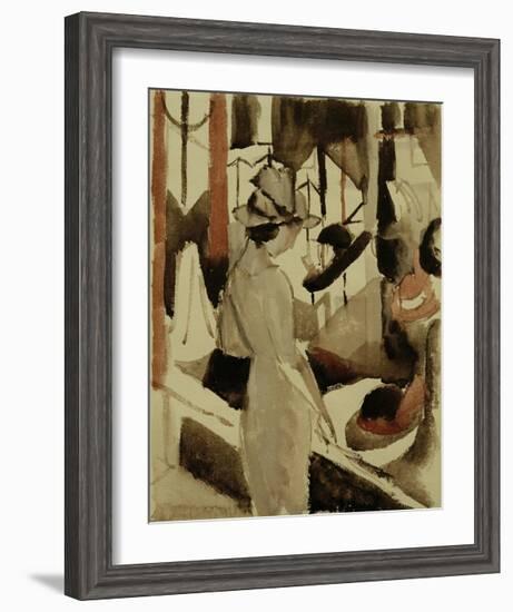 Woman in front of Hat Shop 1914-Auguste Macke-Framed Giclee Print