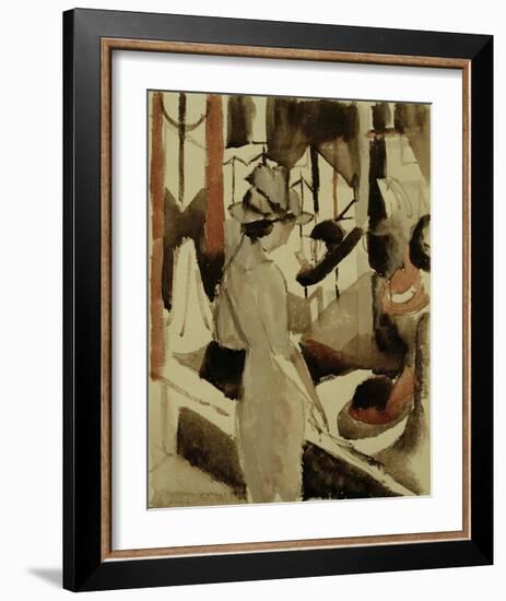 Woman in front of Hat Shop 1914-Auguste Macke-Framed Giclee Print