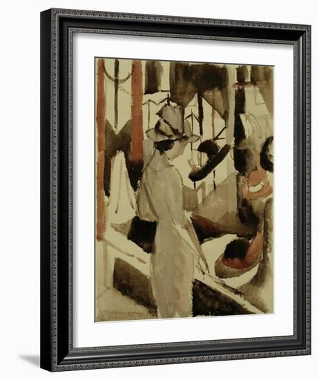 Woman in front of Hat Shop 1914-Auguste Macke-Framed Giclee Print