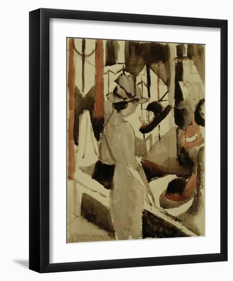 Woman in front of Hat Shop 1914-Auguste Macke-Framed Giclee Print