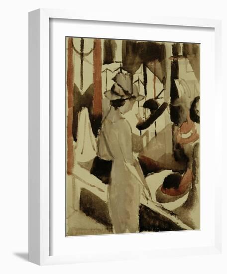 Woman in front of Hat Shop 1914-Auguste Macke-Framed Giclee Print