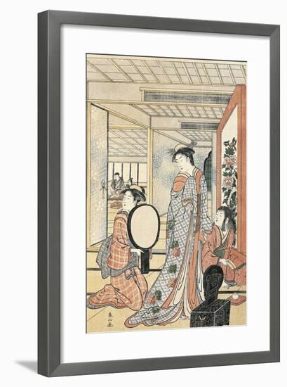 Woman in Front of Mirror-Katsukawa Shunsho-Framed Giclee Print