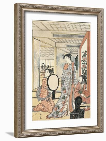 Woman in Front of Mirror-Katsukawa Shunsho-Framed Giclee Print