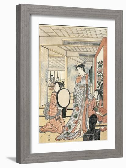 Woman in Front of Mirror-Katsukawa Shunsho-Framed Giclee Print