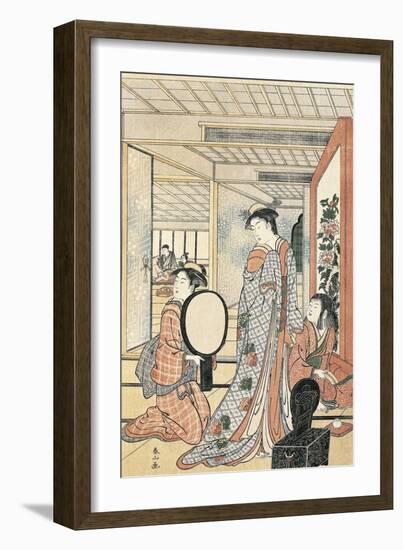 Woman in Front of Mirror-Katsukawa Shunsho-Framed Giclee Print