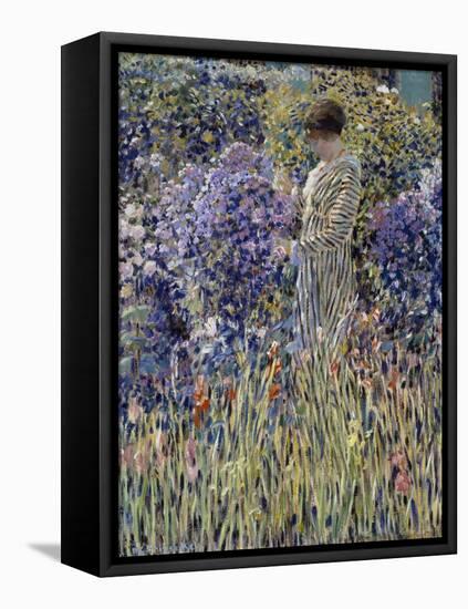 Woman in Garden, Circa 1912-Frederick Carl Frieseke-Framed Premier Image Canvas