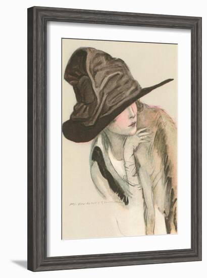 Woman in Hat-null-Framed Art Print