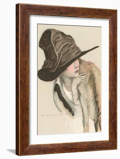 Woman in Hat-null-Framed Art Print