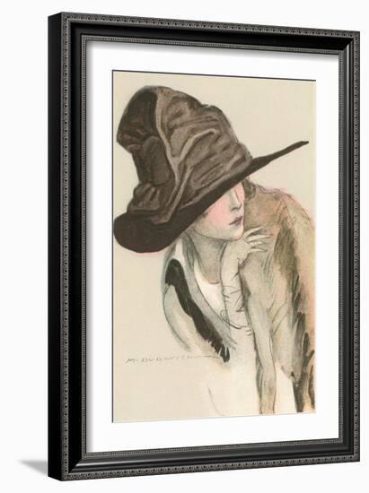 Woman in Hat-null-Framed Art Print