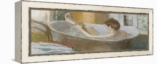 Woman in Her Bath, Sponging Her Leg, circa 1883-Edgar Degas-Framed Premier Image Canvas