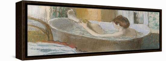 Woman in Her Bath, Sponging Her Leg, circa 1883-Edgar Degas-Framed Premier Image Canvas