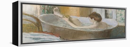 Woman in Her Bath, Sponging Her Leg, circa 1883-Edgar Degas-Framed Premier Image Canvas