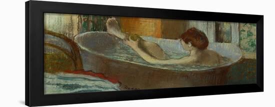 Woman in Her Bath, Washing a Leg, 1883-1884-Edgar Degas-Framed Giclee Print