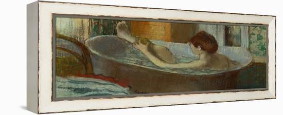 Woman in Her Bath, Washing a Leg, 1883-1884-Edgar Degas-Framed Premier Image Canvas