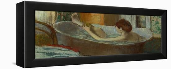 Woman in Her Bath, Washing a Leg, 1883-1884-Edgar Degas-Framed Premier Image Canvas