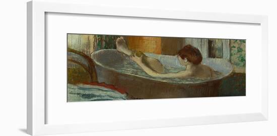 Woman in Her Bath, Washing a Leg, 1883-1884-Edgar Degas-Framed Giclee Print