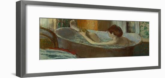 Woman in Her Bath, Washing a Leg, 1883-1884-Edgar Degas-Framed Giclee Print