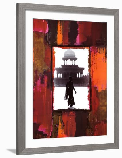 Woman in India-Anne Valverde-Framed Art Print