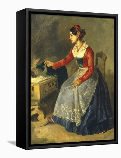 Woman in Latium Costume-Filippo Palizzi-Framed Premier Image Canvas