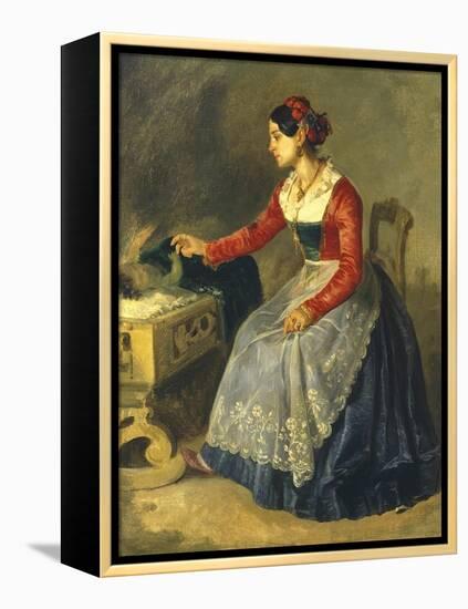 Woman in Latium Costume-Filippo Palizzi-Framed Premier Image Canvas