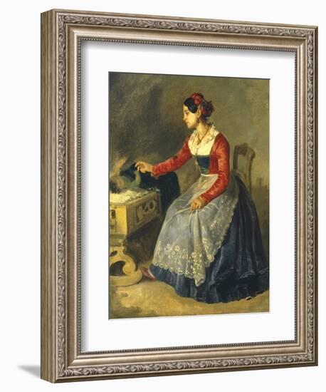 Woman in Latium Costume-Filippo Palizzi-Framed Giclee Print