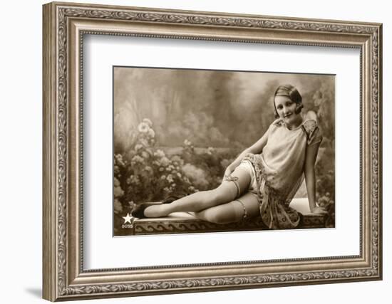 Woman in light dress-French School-Framed Photographic Print