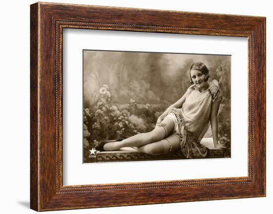 Woman in light dress-French School-Framed Photographic Print