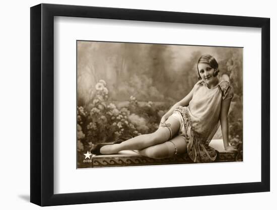 Woman in light dress-French School-Framed Photographic Print