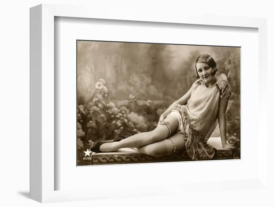 Woman in light dress-French School-Framed Photographic Print