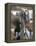 Woman in Narrow Alley with Whitewashed Houses, Obidos, Portugal-Merrill Images-Framed Premier Image Canvas