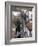 Woman in Narrow Alley with Whitewashed Houses, Obidos, Portugal-Merrill Images-Framed Photographic Print