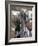 Woman in Narrow Alley with Whitewashed Houses, Obidos, Portugal-Merrill Images-Framed Photographic Print