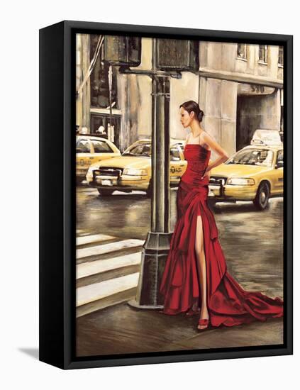 Woman in New York-Edoardo Rovere-Framed Stretched Canvas