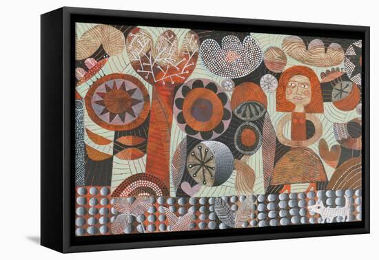 Woman in Orange Garden-Hilke Macintyre-Framed Premier Image Canvas