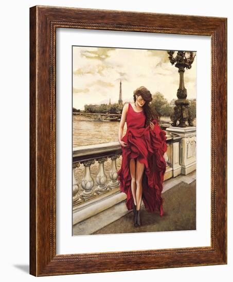 Woman in Paris-Edoardo Rovere-Framed Art Print