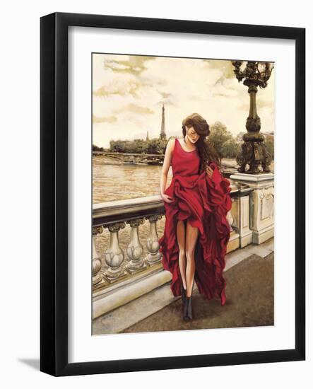 Woman in Paris-Edoardo Rovere-Framed Art Print