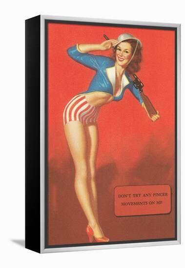 Woman in Patriotic Outfit-null-Framed Stretched Canvas