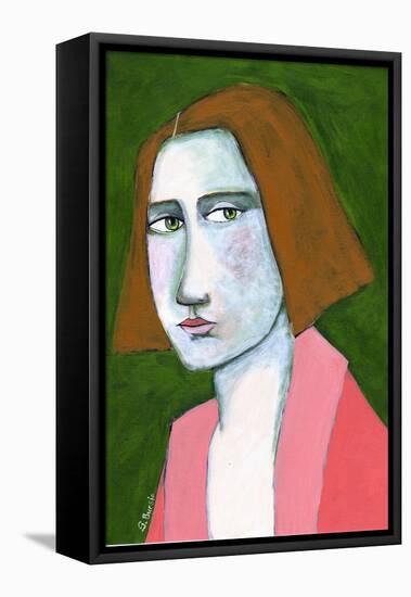 Woman in Pink Jacket-Sharyn Bursic-Framed Premier Image Canvas
