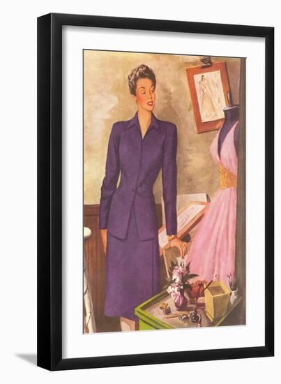 Woman in Purple Suit-null-Framed Art Print