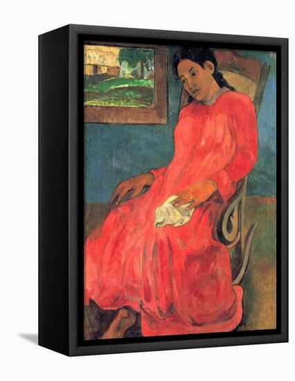 Woman in Red Dress, 1891-Paul Gauguin-Framed Premier Image Canvas