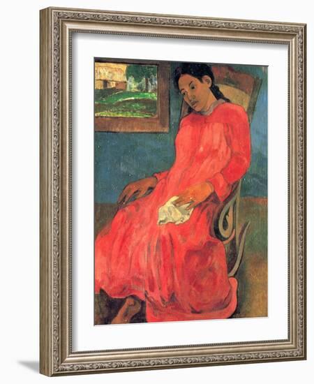 Woman in Red Dress, 1891-Paul Gauguin-Framed Giclee Print