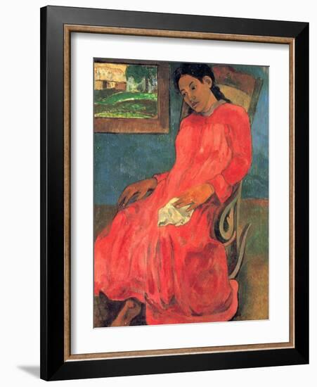 Woman in Red Dress, 1891-Paul Gauguin-Framed Giclee Print