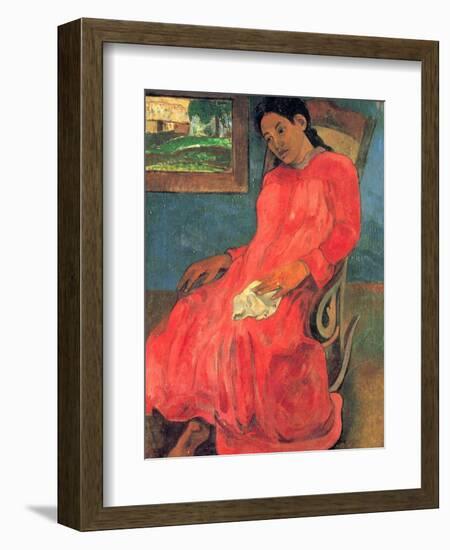 Woman in Red Dress, 1891-Paul Gauguin-Framed Giclee Print