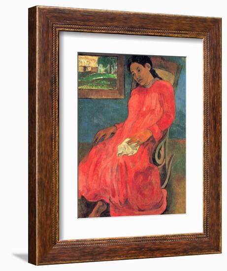 Woman in Red Dress, 1891-Paul Gauguin-Framed Giclee Print