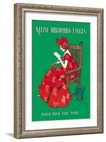 Woman in Red Reading-Ferdinand Von Reznicek-Framed Art Print