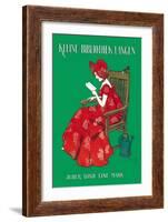 Woman in Red Reading-Ferdinand Von Reznicek-Framed Art Print
