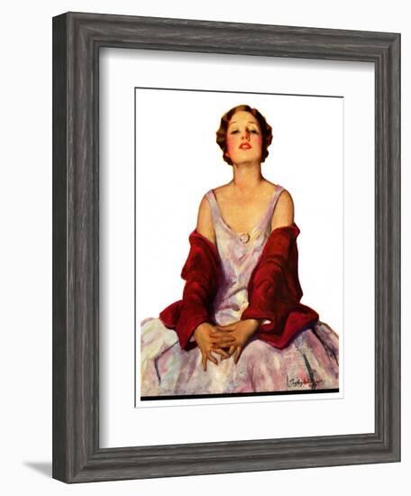 "Woman in Red Stole,"July 22, 1933-Penrhyn Stanlaws-Framed Giclee Print